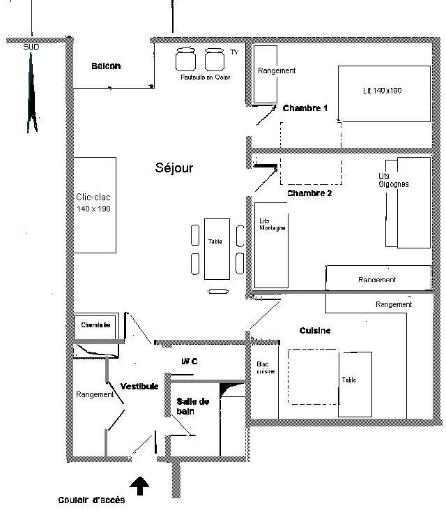 location appartement Chatel : le plan